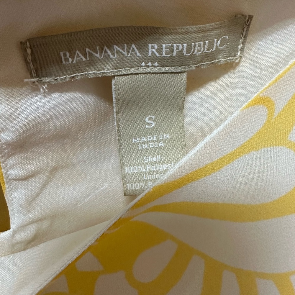 Banana Republic Yellow and white blouse